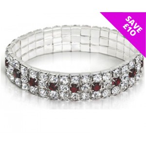 Triple tiered genuine Garnet bracelet